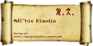 Mühle Klaudia névjegykártya