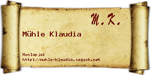 Mühle Klaudia névjegykártya
